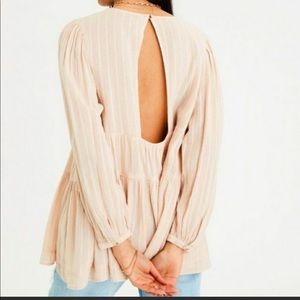 AE Long Sleeve Tiered Babydoll Top American Eagle